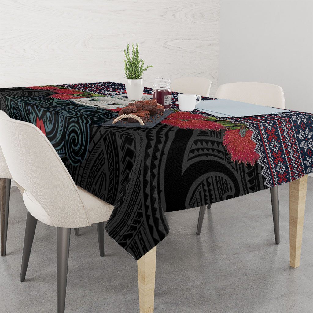 New Zealand Hei Tiki Christmas In July Tablecloth Pohutukawa Santa Xmas Polynesian Pattern LT22 - Polynesian Pride