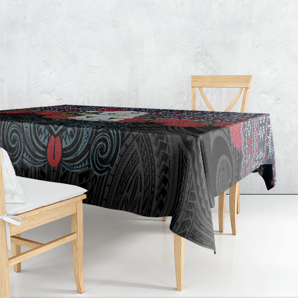 New Zealand Hei Tiki Christmas In July Tablecloth Pohutukawa Santa Xmas Polynesian Pattern LT22 - Polynesian Pride