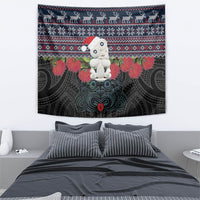 New Zealand Hei Tiki Christmas In July Tapestry Pohutukawa Santa Xmas Polynesian Pattern LT22 - Polynesian Pride