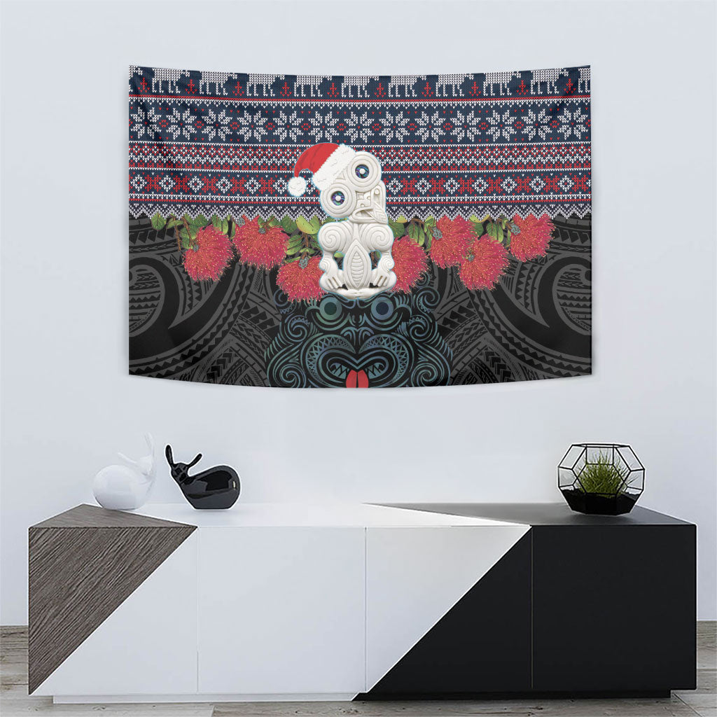 New Zealand Hei Tiki Christmas In July Tapestry Pohutukawa Santa Xmas Polynesian Pattern LT22 - Polynesian Pride