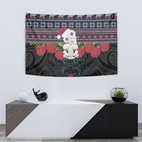 New Zealand Hei Tiki Christmas In July Tapestry Pohutukawa Santa Xmas Polynesian Pattern LT22 - Polynesian Pride