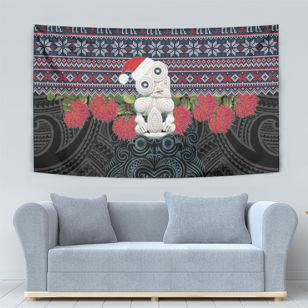 New Zealand Hei Tiki Christmas In July Tapestry Pohutukawa Santa Xmas Polynesian Pattern LT22 - Polynesian Pride