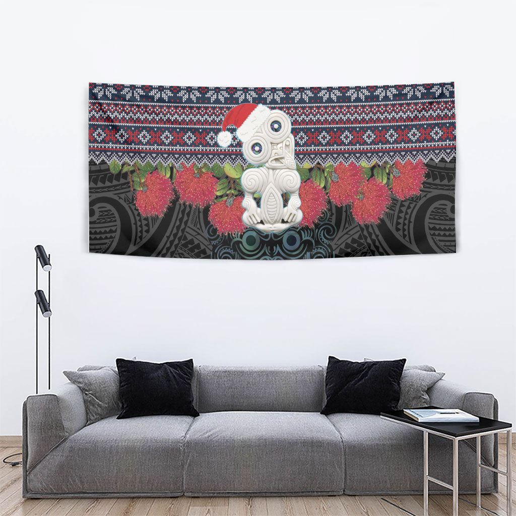 New Zealand Hei Tiki Christmas In July Tapestry Pohutukawa Santa Xmas Polynesian Pattern LT22 - Polynesian Pride