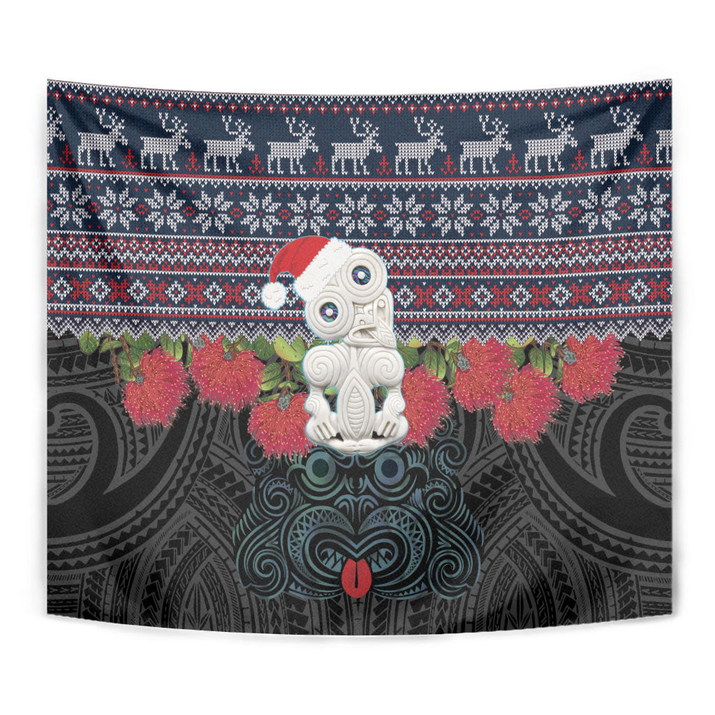 New Zealand Hei Tiki Christmas In July Tapestry Pohutukawa Santa Xmas Polynesian Pattern LT22 - Polynesian Pride