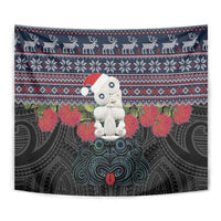 New Zealand Hei Tiki Christmas In July Tapestry Pohutukawa Santa Xmas Polynesian Pattern LT22 - Polynesian Pride