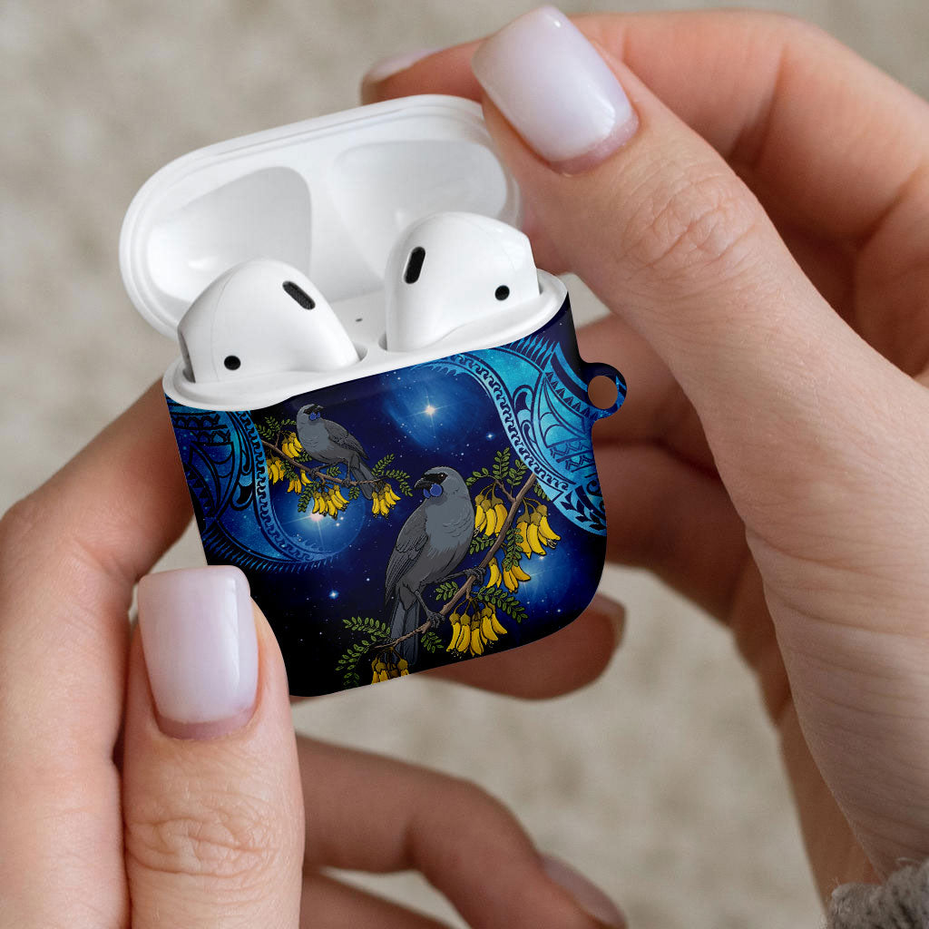 New Zealand Kokako Bird AirPods Case Kowhai Galaxy Style Polynesian Pattern LT22 - Polynesian Pride