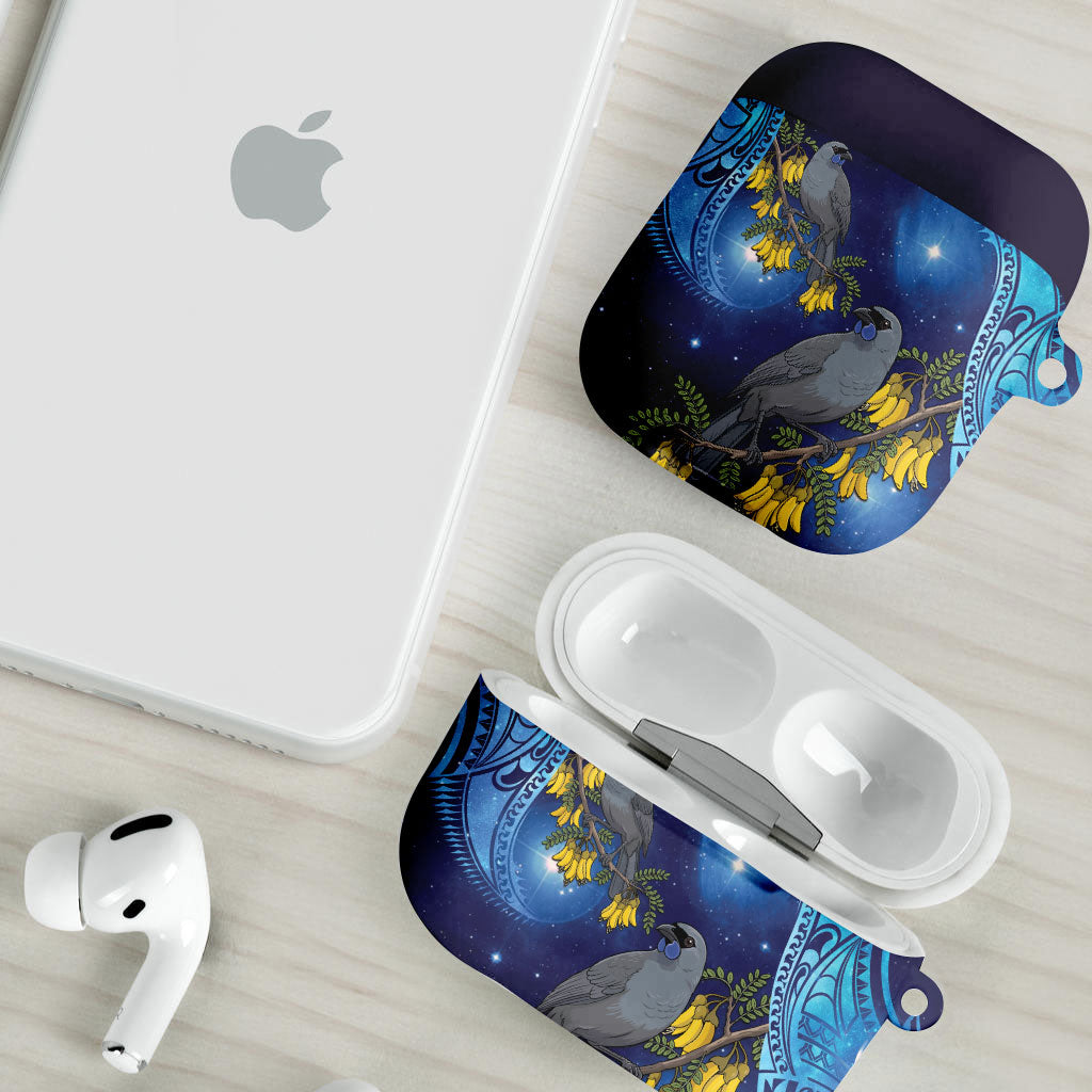 New Zealand Kokako Bird AirPods Case Kowhai Galaxy Style Polynesian Pattern LT22 - Polynesian Pride