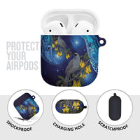 New Zealand Kokako Bird AirPods Case Kowhai Galaxy Style Polynesian Pattern LT22 - Polynesian Pride