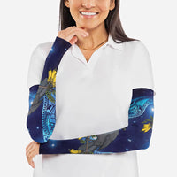 New Zealand Kokako Bird Arm Sleeves Kowhai Galaxy Style Polynesian Pattern LT22 - Polynesian Pride