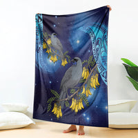New Zealand Kokako Bird Blanket Kowhai Galaxy Style Polynesian Pattern LT22 - Polynesian Pride