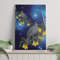 New Zealand Kokako Bird Canvas Wall Art Kowhai Galaxy Style Polynesian Pattern LT22 - Polynesian Pride