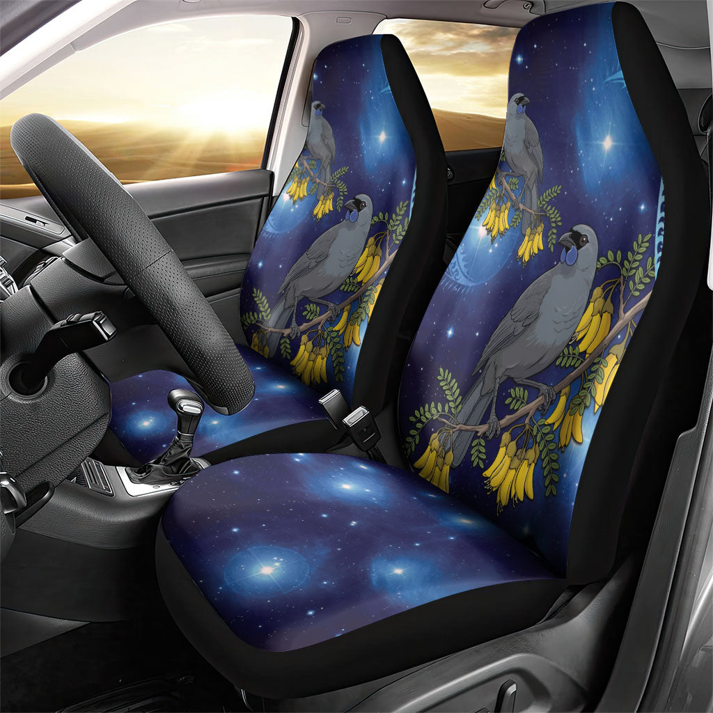 New Zealand Kokako Bird Car Seat Cover Kowhai Galaxy Style Polynesian Pattern LT22 - Polynesian Pride
