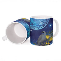 New Zealand Kokako Bird Ceramic Mug Kowhai Galaxy Style Polynesian Pattern LT22 - Polynesian Pride