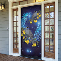 New Zealand Kokako Bird Door Cover Kowhai Galaxy Style Polynesian Pattern LT22 - Polynesian Pride