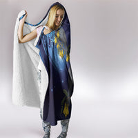 New Zealand Kokako Bird Hooded Blanket Kowhai Galaxy Style Polynesian Pattern LT22 - Polynesian Pride