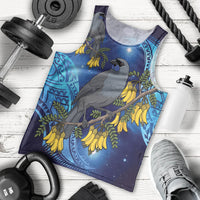 New Zealand Kokako Bird Men Tank Top Kowhai Galaxy Style Polynesian Pattern LT22 - Polynesian Pride
