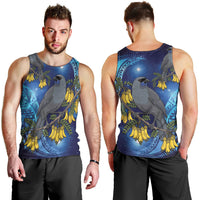 New Zealand Kokako Bird Men Tank Top Kowhai Galaxy Style Polynesian Pattern LT22 - Polynesian Pride