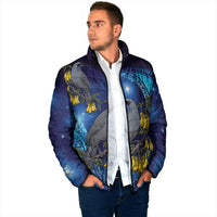 New Zealand Kokako Bird Padded Jacket Kowhai Galaxy Style Polynesian Pattern LT22 - Polynesian Pride