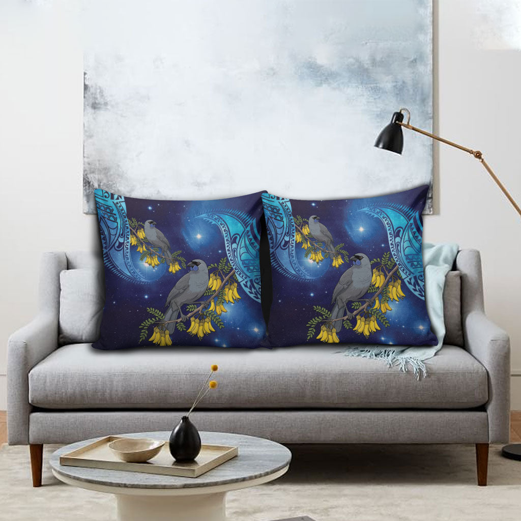 New Zealand Kokako Bird Pillow Cover Kowhai Galaxy Style Polynesian Pattern LT22 - Polynesian Pride
