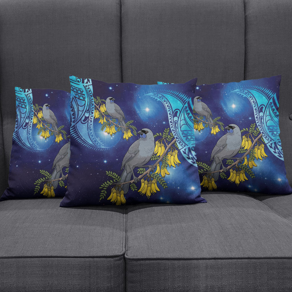 New Zealand Kokako Bird Pillow Cover Kowhai Galaxy Style Polynesian Pattern LT22 - Polynesian Pride