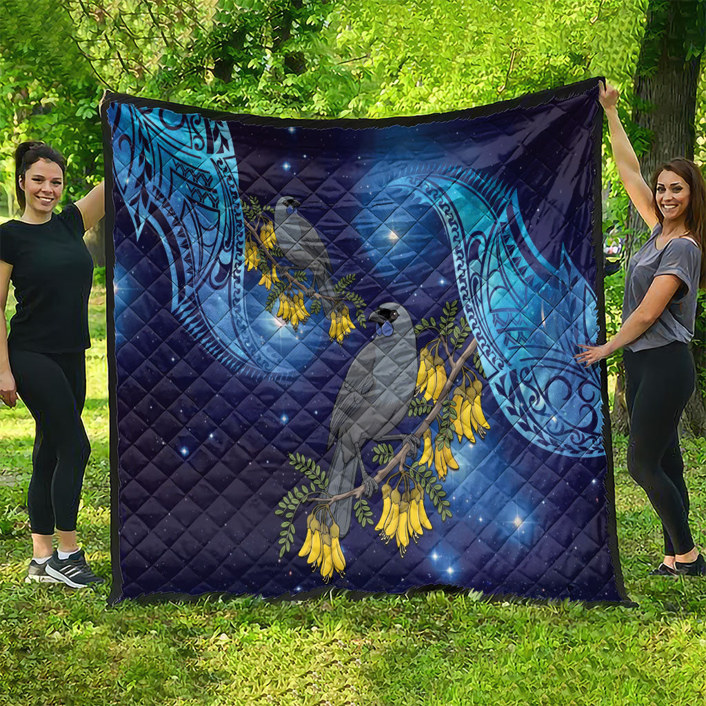 New Zealand Kokako Bird Quilt Kowhai Galaxy Style Polynesian Pattern LT22 - Polynesian Pride