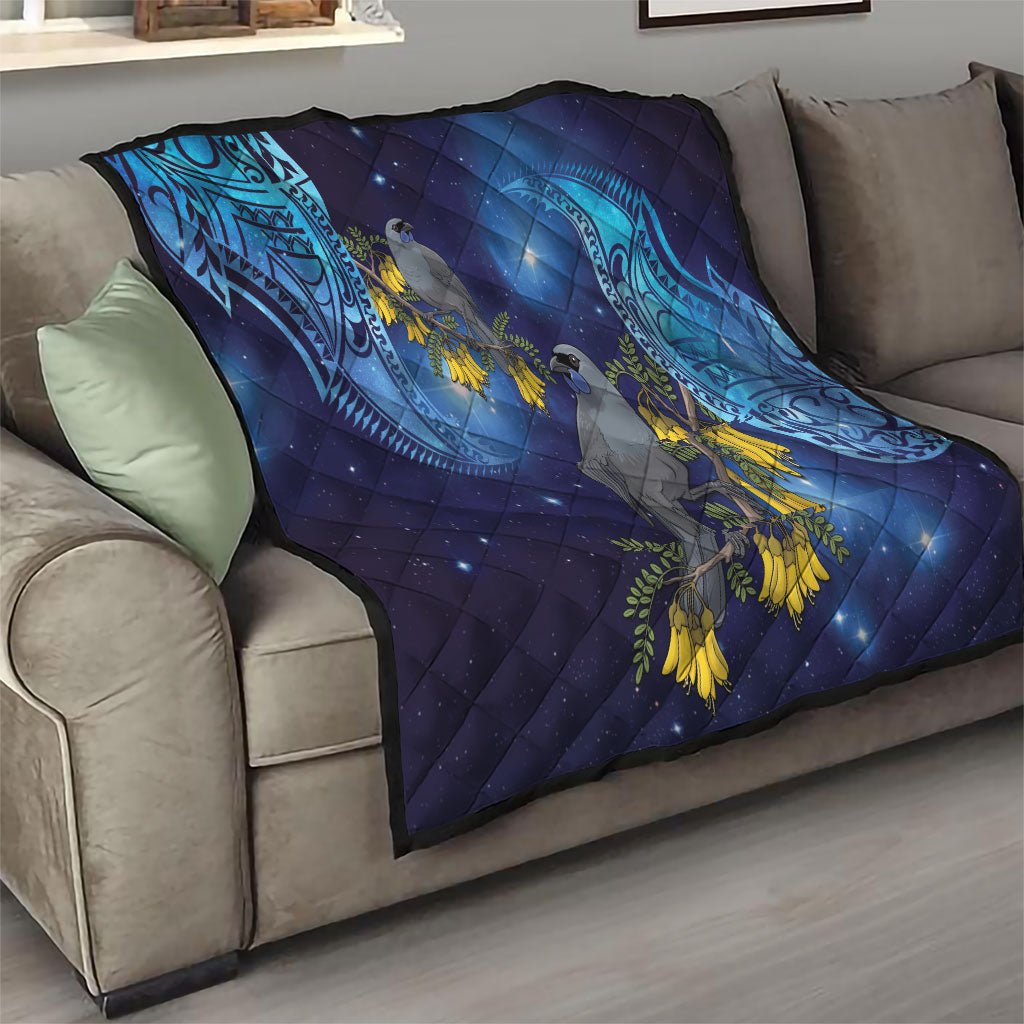 New Zealand Kokako Bird Quilt Kowhai Galaxy Style Polynesian Pattern LT22 - Polynesian Pride