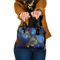 New Zealand Kokako Bird Shoulder Handbag Kowhai Galaxy Style Polynesian Pattern LT22 One Size Blue - Polynesian Pride