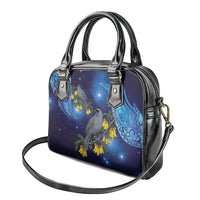New Zealand Kokako Bird Shoulder Handbag Kowhai Galaxy Style Polynesian Pattern LT22 - Polynesian Pride