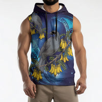 New Zealand Kokako Bird Sleeveless Hoodie Kowhai Galaxy Style Polynesian Pattern LT22 - Polynesian Pride
