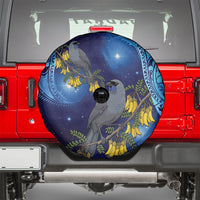 New Zealand Kokako Bird Spare Tire Cover Kowhai Galaxy Style Polynesian Pattern LT22 - Polynesian Pride