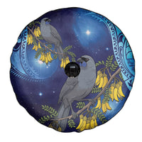 New Zealand Kokako Bird Spare Tire Cover Kowhai Galaxy Style Polynesian Pattern LT22 - Polynesian Pride