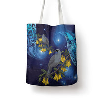 New Zealand Kokako Bird Tote Bag Kowhai Galaxy Style Polynesian Pattern LT22 - Polynesian Pride