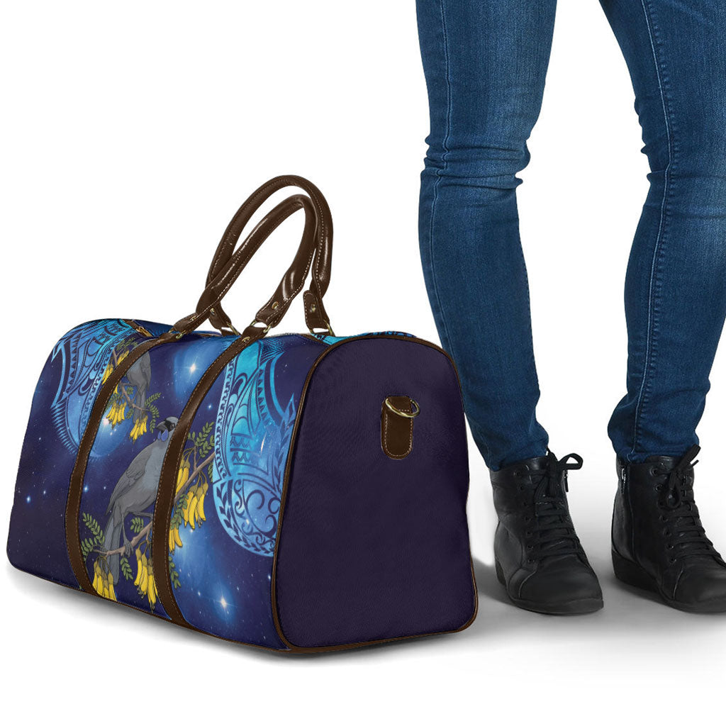New Zealand Kokako Bird Travel Bag Kowhai Galaxy Style Polynesian Pattern LT22 - Polynesian Pride