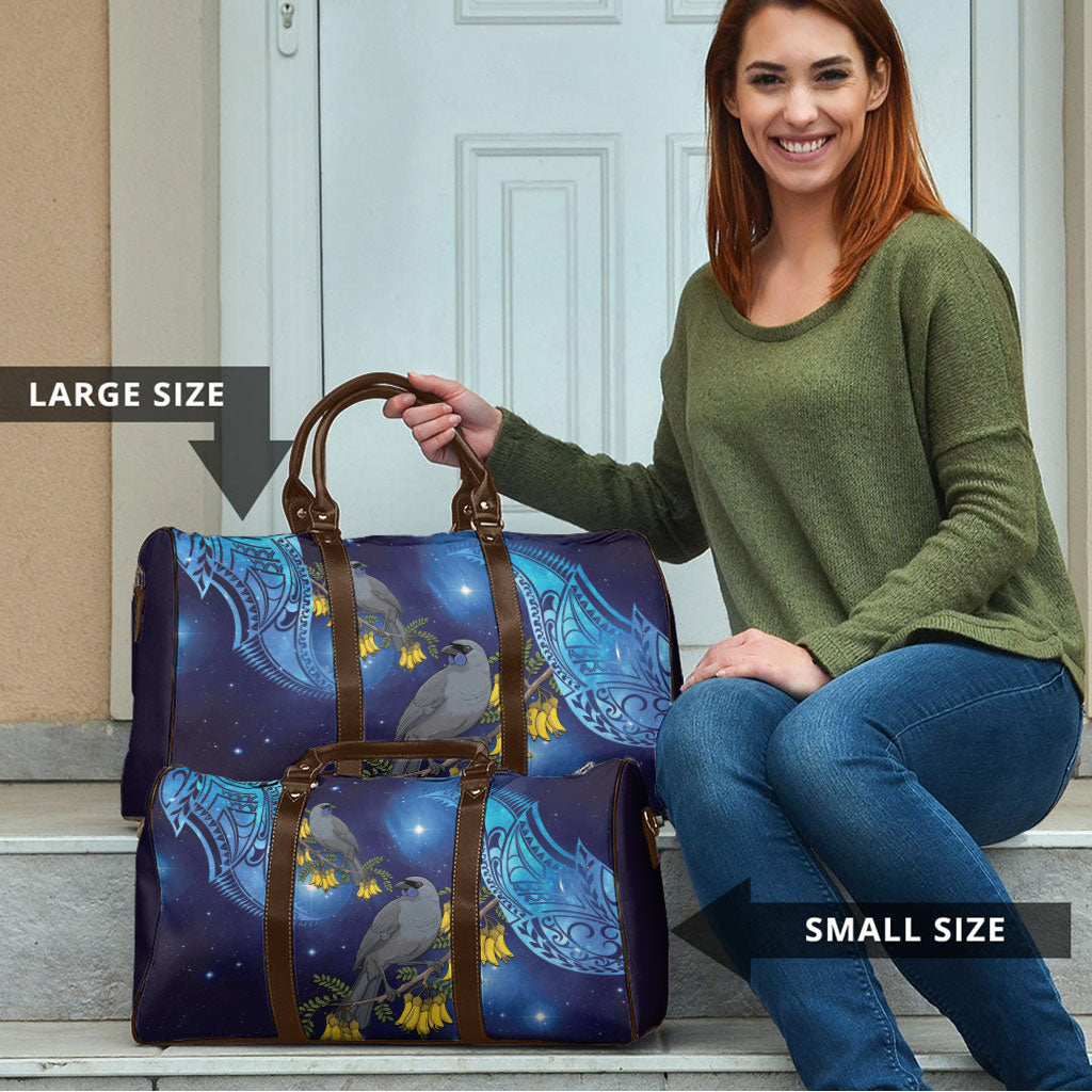 New Zealand Kokako Bird Travel Bag Kowhai Galaxy Style Polynesian Pattern LT22 - Polynesian Pride