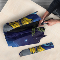 New Zealand Kokako Bird Umbrella Kowhai Galaxy Style Polynesian Pattern LT22 - Polynesian Pride
