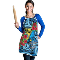 New Zealand Father's Day Apron Best Dad Trophy Red Rose Maori Pattern LT22 - Polynesian Pride