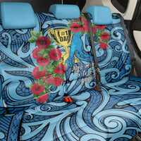 New Zealand Father's Day Back Car Seat Cover Best Dad Trophy Red Rose Maori Pattern LT22 - Polynesian Pride