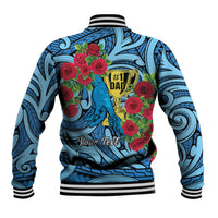 Personalised New Zealand Father's Day Baseball Jacket Best Dad Trophy Red Rose Maori Pattern LT22 - Polynesian Pride