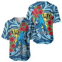 Personalised New Zealand Father's Day Baseball Jersey Best Dad Trophy Red Rose Maori Pattern LT22 - Polynesian Pride