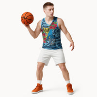 Personalised New Zealand Father's Day Basketball Jersey Best Dad Trophy Red Rose Maori Pattern LT22 - Polynesian Pride