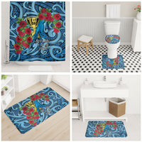 New Zealand Father's Day Bathroom Set Best Dad Trophy Red Rose Maori Pattern LT22 - Polynesian Pride
