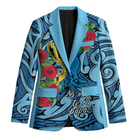 Personalised New Zealand Father's Day Blazer Best Dad Trophy Red Rose Maori Pattern LT22 Unisex Blue - Polynesian Pride