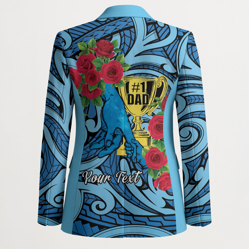 Personalised New Zealand Father's Day Blazer Best Dad Trophy Red Rose Maori Pattern LT22 - Polynesian Pride