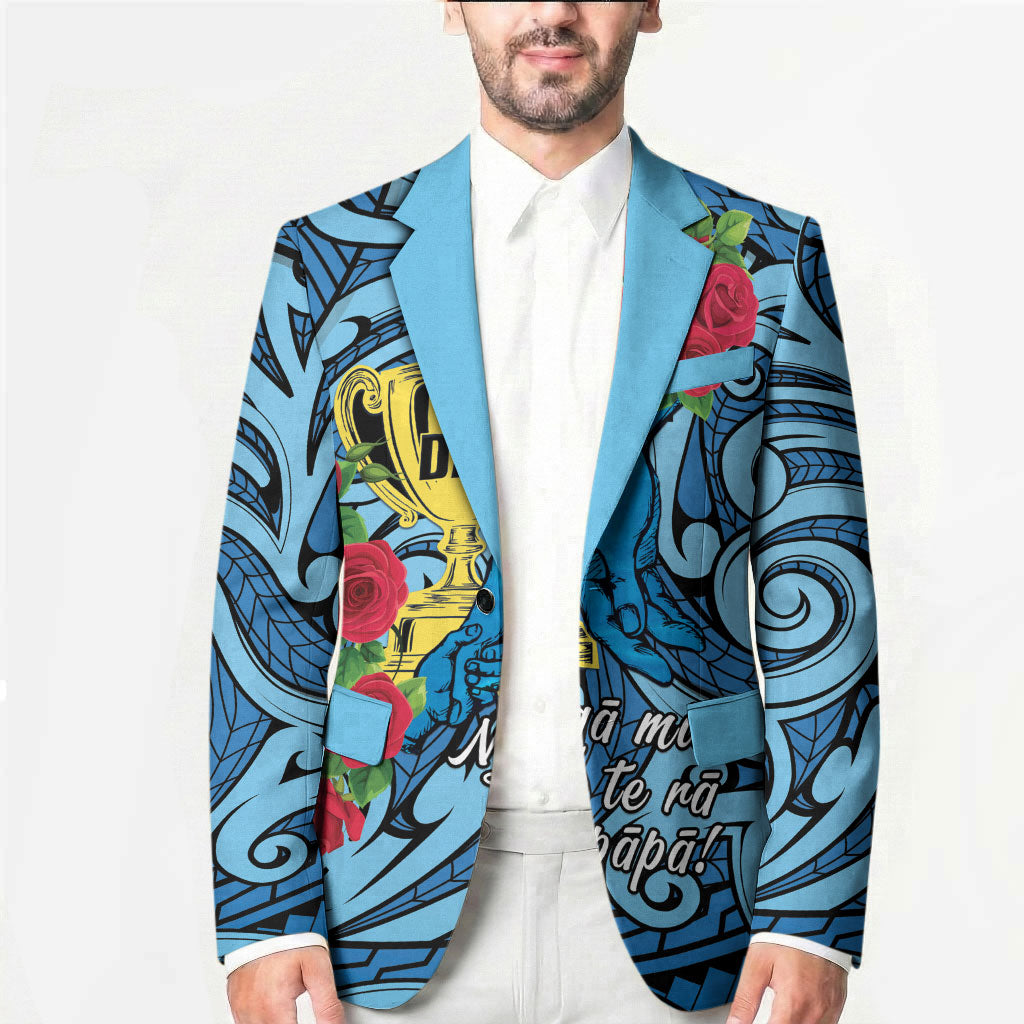 Personalised New Zealand Father's Day Blazer Best Dad Trophy Red Rose Maori Pattern LT22 - Polynesian Pride