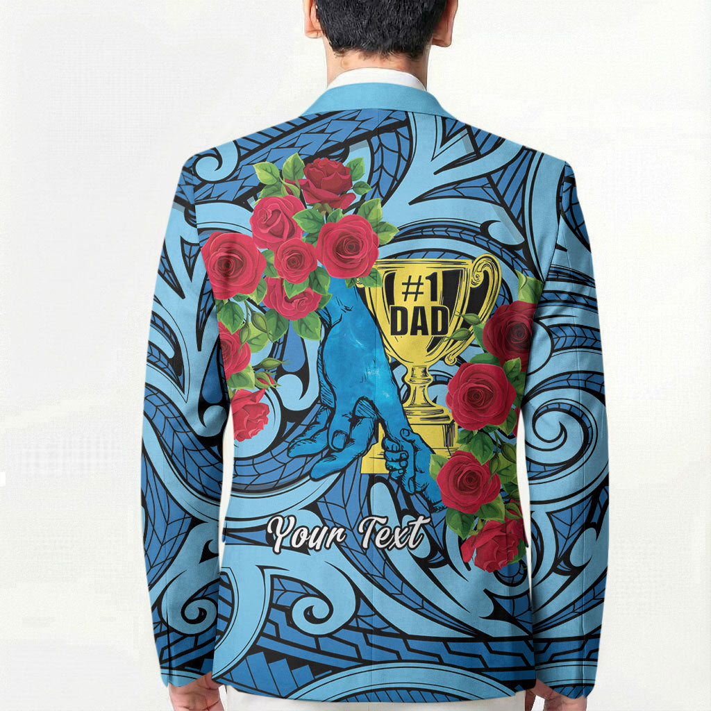 Personalised New Zealand Father's Day Blazer Best Dad Trophy Red Rose Maori Pattern LT22 - Polynesian Pride