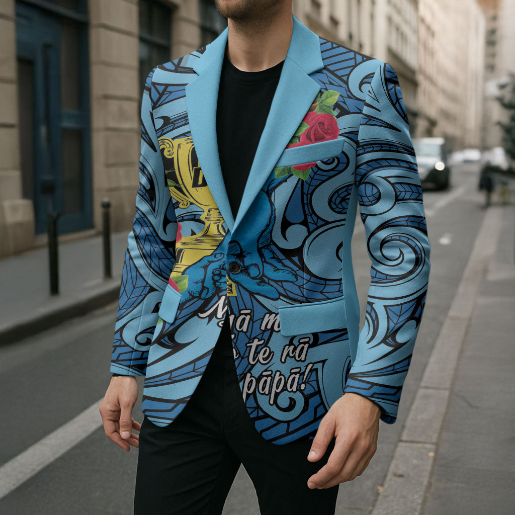 Personalised New Zealand Father's Day Blazer Best Dad Trophy Red Rose Maori Pattern LT22 - Polynesian Pride