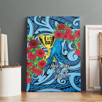 New Zealand Father's Day Canvas Wall Art Best Dad Trophy Red Rose Maori Pattern LT22 - Polynesian Pride