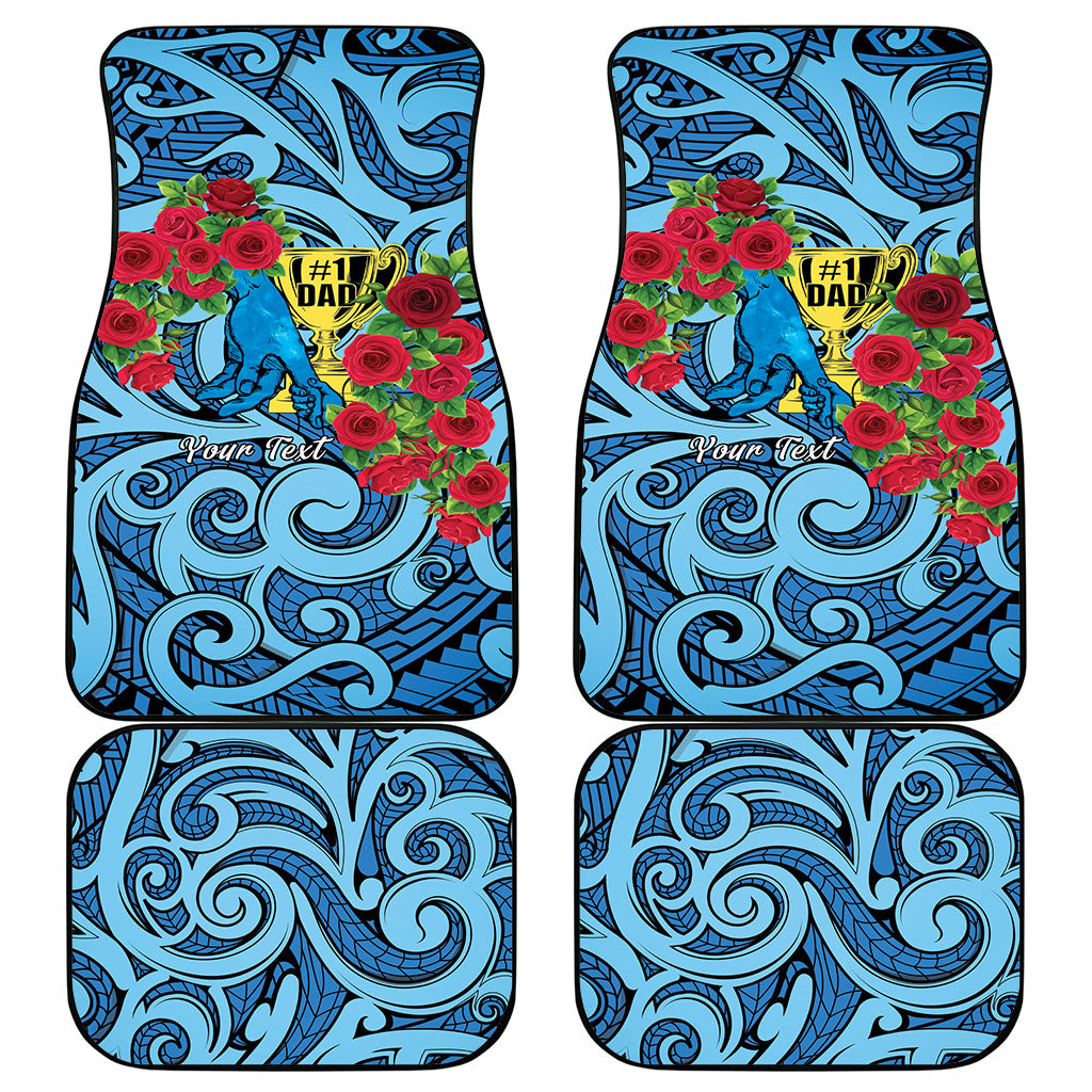 Personalised New Zealand Father's Day Car Mats Best Dad Trophy Red Rose Maori Pattern LT22 - Polynesian Pride