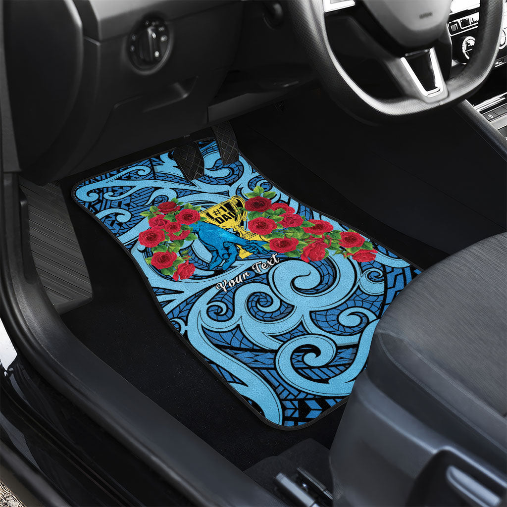 Personalised New Zealand Father's Day Car Mats Best Dad Trophy Red Rose Maori Pattern LT22 - Polynesian Pride