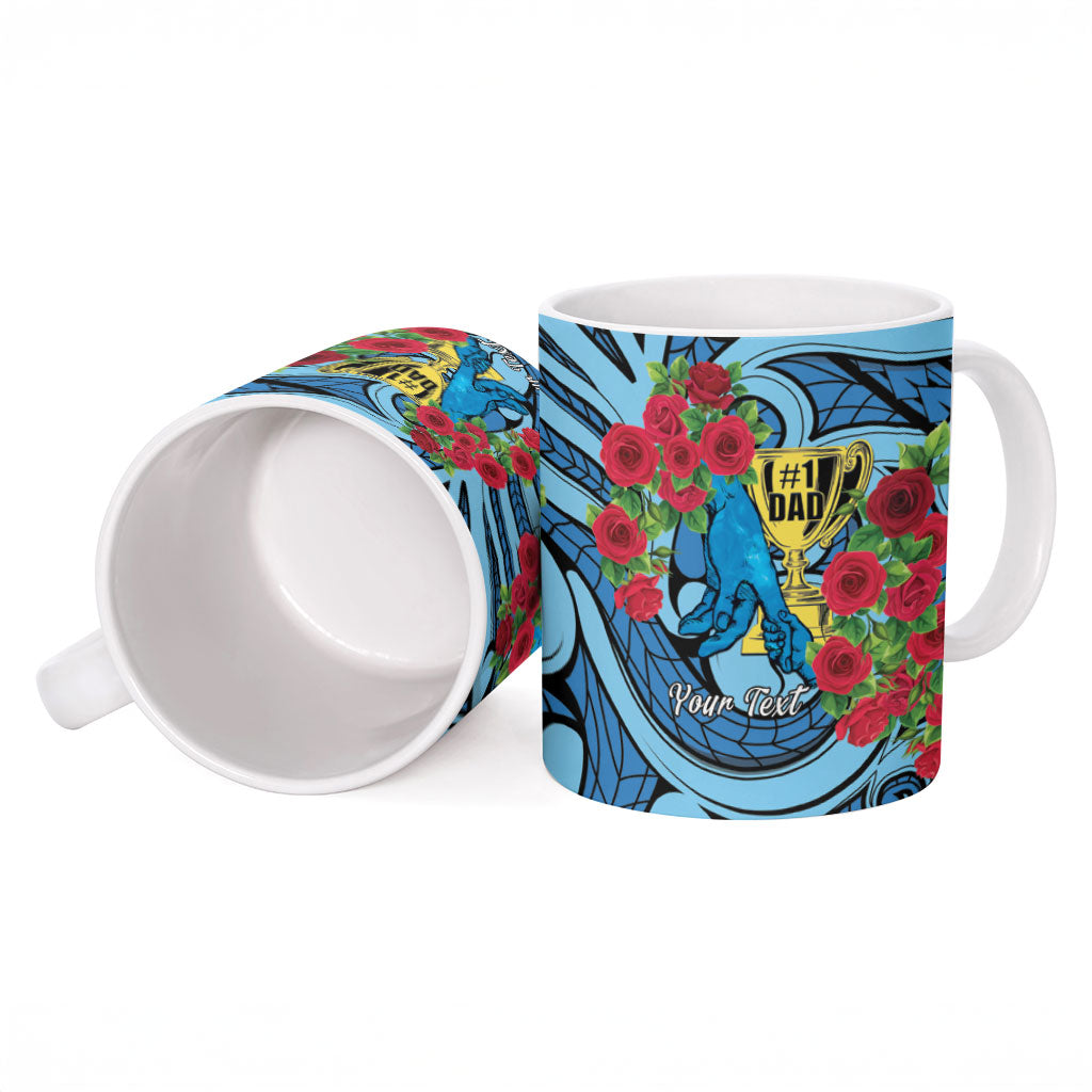 Personalised New Zealand Father's Day Ceramic Mug Best Dad Trophy Red Rose Maori Pattern LT22 - Polynesian Pride